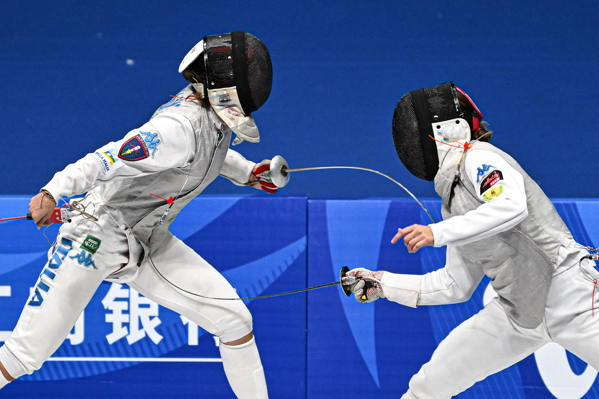 Elena Tangherlini (L) and Serena Rossini of Team Italy are in competition